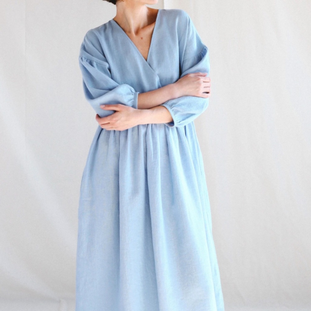 Handmade Heavy Linen Dress - M